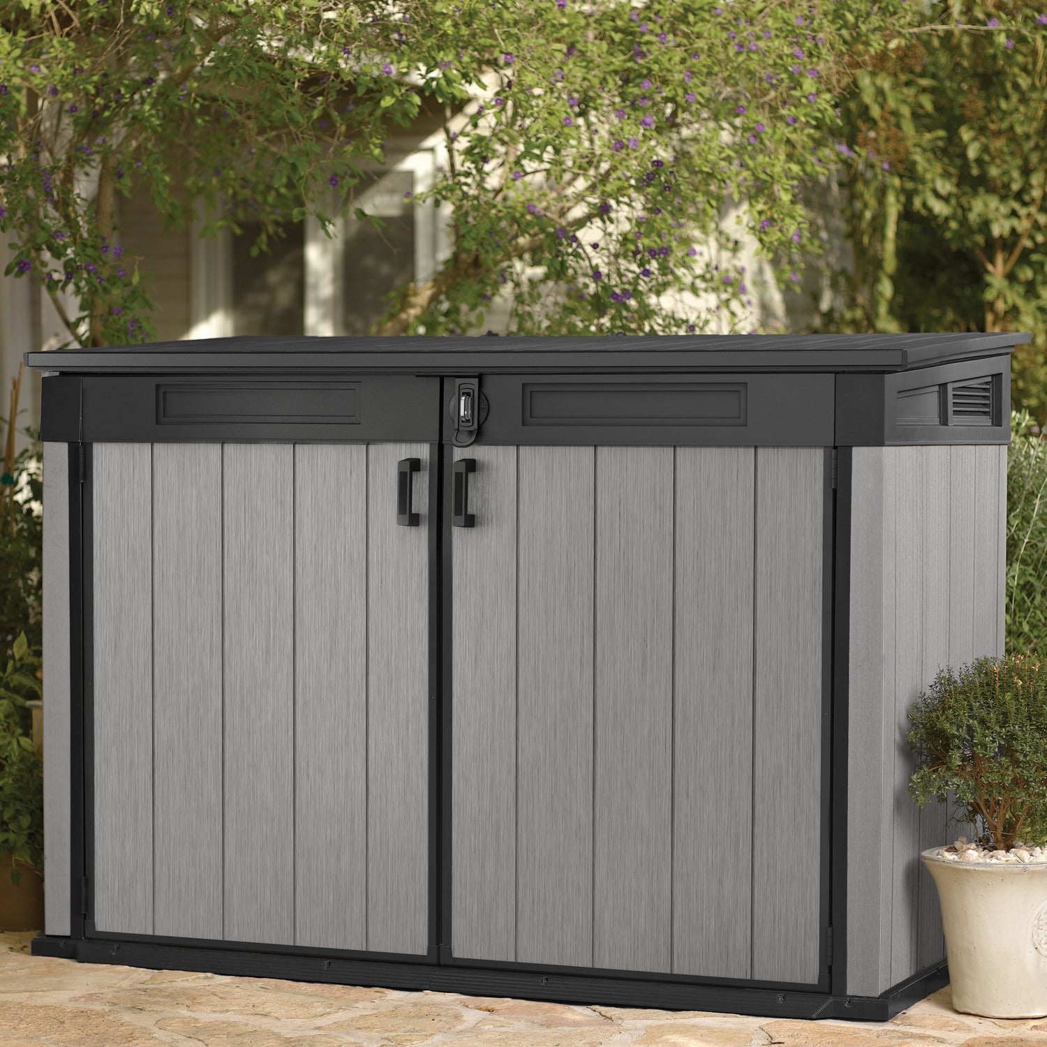 KETER - Armadio Box attrezzi da giardino grigio Grande Store - h132,5x190,5x109 cm